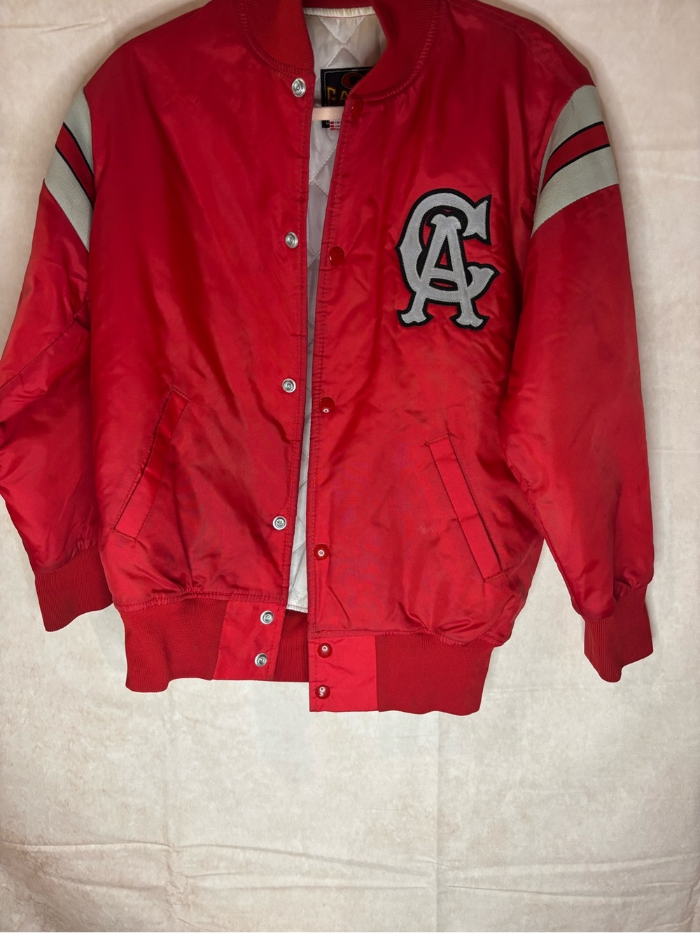 Game Sportswear Red Bomber Jacket with White & Black Accents